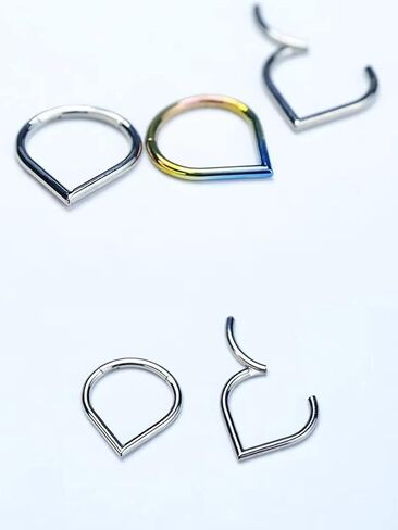 Teardrop Septum Ring Set 316 Stainless Steel Hinged Moon Daith Piercing Jewelry Segment Clicker Rook Snug Tragus Cartilage Hoop Earring 16g in Saudi Arabia