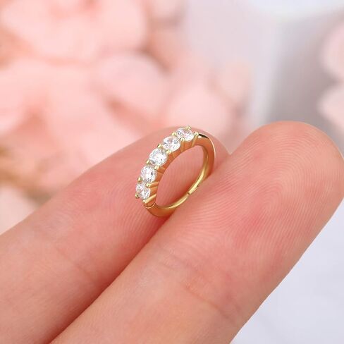 CM Crareesi Mania 14K الذهب اللولب ثقب المجوهرات هوب 14Kt الصلبة الذهب الأصفر Daith الزنمة ثقب الأقراط اصطف تشيكوسلوفاكيا معبد الغضروف أقراط in Saudi Arabia