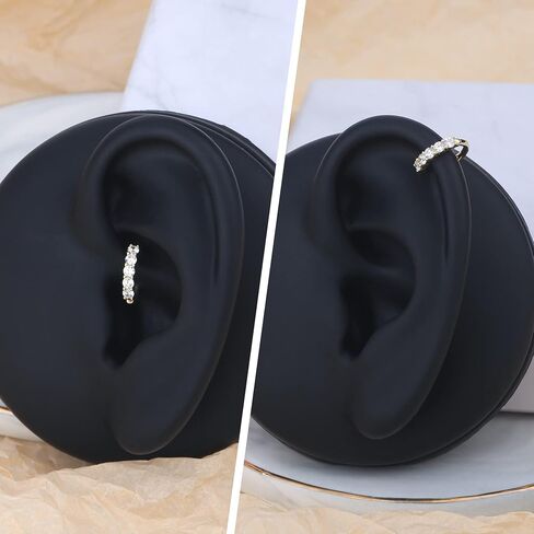 CM Crareesi Mania 14K الذهب اللولب ثقب المجوهرات هوب 14Kt الصلبة الذهب الأصفر Daith الزنمة ثقب الأقراط اصطف تشيكوسلوفاكيا معبد الغضروف أقراط in Saudi Arabia