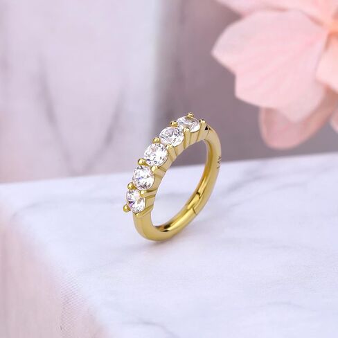 CM Crareesi Mania 14K الذهب اللولب ثقب المجوهرات هوب 14Kt الصلبة الذهب الأصفر Daith الزنمة ثقب الأقراط اصطف تشيكوسلوفاكيا معبد الغضروف أقراط in Saudi Arabia
