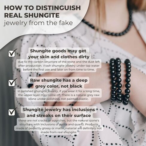 تراث كاريليان سوار شونجيت عادي اصلي بقلادة دائرية وحجر ايليت | مجموعة احجار حماية درع الدفاع | كريستال الشفاء الروحي شاكرا التوازن ريكي التأمل S012 in Kuwait