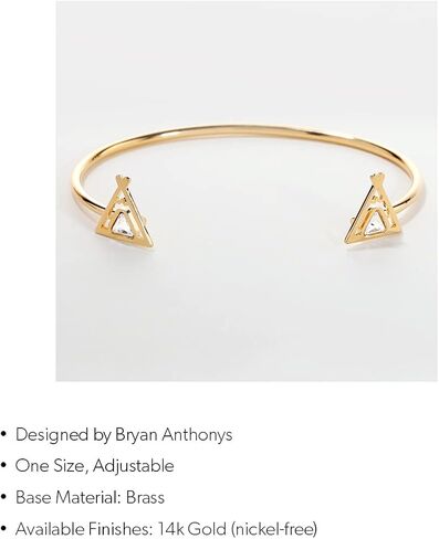 Bryan Anthonys Tribe Bracelet, 14K Gold Bracelets for Women, Pendant, Adjustable Cuff Style in Kuwait
