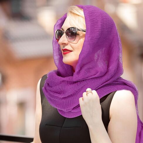 Geyoga 6 قطع وشاح نسائي شال حجاب وشاح قطني مجعد وشاح ملفوف للرأس للفصول in Kuwait