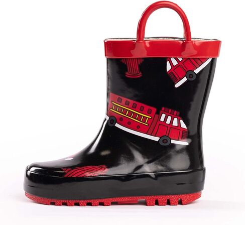 NORTY Rubber Rain Boots for Kids - Waterproof Rubber Boots Boys and Girls Solid & Printed Rainboots for Toddlers and Kids in Kuwait
