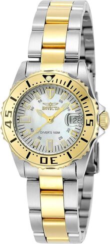 Invicta Women's 6895 "Pro-Diver" Stainless Steel, 18k Yellow Gold Plating, and Mother-of-Pearl Bracelet Watch in Saudi Arabia