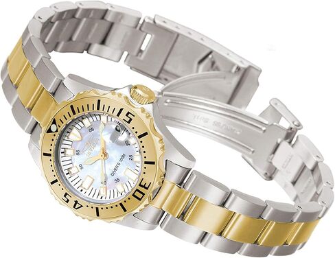 Invicta Women's 6895 "Pro-Diver" Stainless Steel, 18k Yellow Gold Plating, and Mother-of-Pearl Bracelet Watch in Saudi Arabia