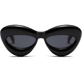 AWGSEE Trendy Inflated Shape Lip Sunglasses for Women Fashion Oversized Cat Eye Shades UV400 Protection