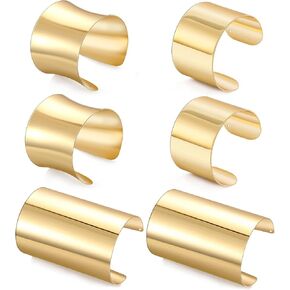 Jewdreamer 6 قطع سوار الكفة للنساء مفتوحة واسعة الأسلاك أساور الذهب الكفة المعصم التفاف سوار in Kuwait