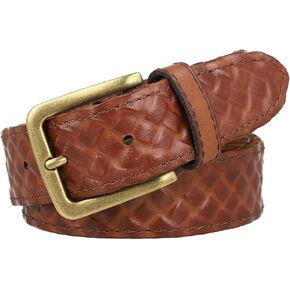 Frye Men's Leather Woven Belt, Brown, 34 in Saudi Arabia
