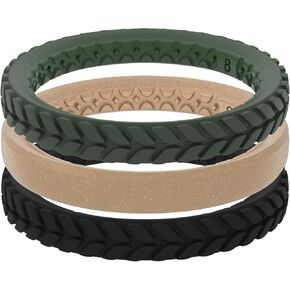 Groove Life Stackable Rings - Breathable Silicone Wedding Rings for Women, Lifetime Coverage, Unique Design, Comfort Fit Ring