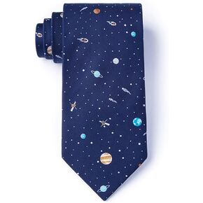 Men's Solar System Astronomy Solar Outer Space Novelty Skinny Narrow Tie Necktie