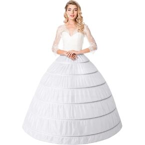 Asvsua Petticoats for Women Long White Petticoat Skirt 6 Hoop Floor Length Petticoat for Ball Gown in Saudi Arabia