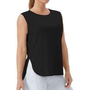 THE GYM PEOPLE Women's Workout Tank Tops Loose Fit Sleeveless Cotton Running Shirts