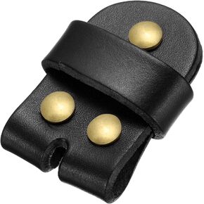 uxcell Leather Belt Pin Buckle with Rivets, Belt Head Connection Loop for DIY Crafting Men Women's Belts Accessories