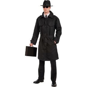 Forum Novelties Adult Secret Agent Spy Costume Trench Coat, Black, Standard in Saudi Arabia