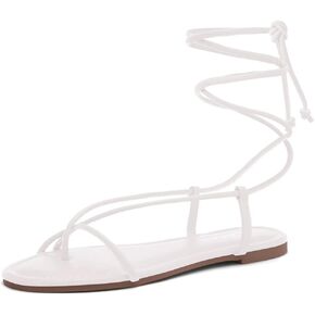 صندل نسائي مسطح من Shoe Land SL-Auday برباط مفتوح عند الأصابع وشريط للكاحل in Saudi Arabia