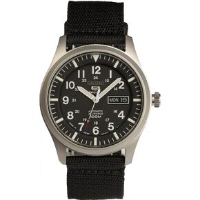 SEIKO 5 SPORTS Automatic made in Japan Black Dial Nylon Strap Watch SNZG15J1 Men's in Saudi Arabia