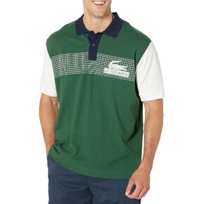 Lacoste Contemporary Collection's Men's Short Sleeve Loose Fit Pique Graphic Polo Shirt in Saudi Arabia