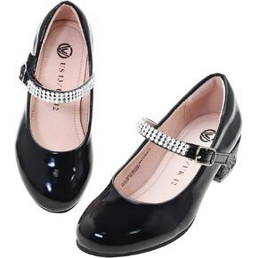 أحذية LseLom للفتيات مع حجر الراين Mary Janes للفتيات ذات الكعب اللامع للحفلات ذات الخطاف والحلقة in Kuwait