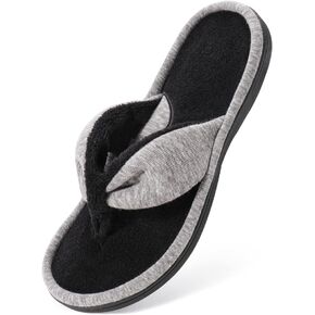 Wishcotton Women's Memory Foam Spa Thong Flip Flops Cozy Indoor Slippers, Ladies Summer Lightweight Open Toe House Sandals