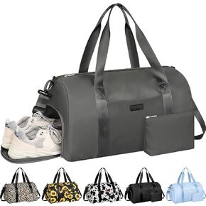 حقائب فانكور للصالة الرياضية للنساء والرجال كبيرة، حقيبة دفل رياضية مقاومة للماء مع حجرة للأحذية، حقيبة من القماش الخشن لصالة الألعاب الرياضية، حقيبة محمولة للتمرين في عطلة نهاية الأسبوع طوال الليل وعطلة نهاية الأسبوع في المستشفى باللون الرمادي الداكن in Kuwait