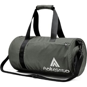 Aokelato Gym Bag,20L Small Sport Duffel bag, with Shoes Compartment & Wet Pocket,Lightweight Waterproof Weekend Bag, Gray Medium in Saudi Arabia