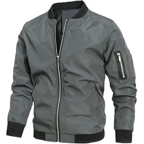 سترات بومبر رجالية من Litteking خفيفة الوزن كاجوال معطف ناعم بسحاب ملابس رياضية سترة واقية من الرياح in Kuwait