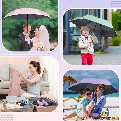 Talltalk 12 قطعة من المظلات الصغيرة، مظلة سفر صغيرة الحجم، مظلة صغيرة لمحفظة الجيب، مقاومة للأشعة فوق البنفسجية، حماية من الأشعة فوق البنفسجية، مظلة محمولة مع حقيبة لحفلات الزفاف (معكرون، صندوق) in Saudi Arabia