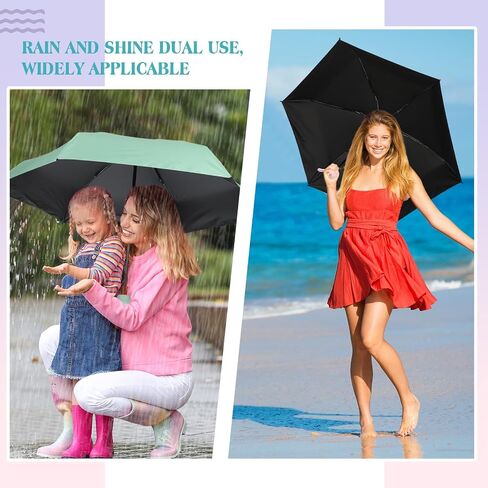 Talltalk 12 قطعة من المظلات الصغيرة، مظلة سفر صغيرة الحجم، مظلة صغيرة لمحفظة الجيب، مقاومة للأشعة فوق البنفسجية، حماية من الأشعة فوق البنفسجية، مظلة محمولة مع حقيبة لحفلات الزفاف (معكرون، صندوق) in Saudi Arabia