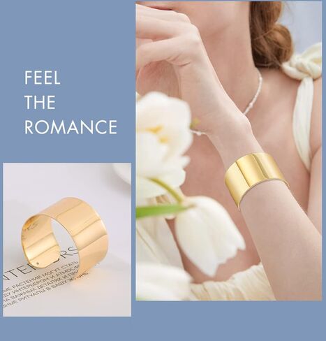 Jewdreamer 6 قطع سوار الكفة للنساء مفتوحة واسعة الأسلاك أساور الذهب الكفة المعصم التفاف سوار in Kuwait