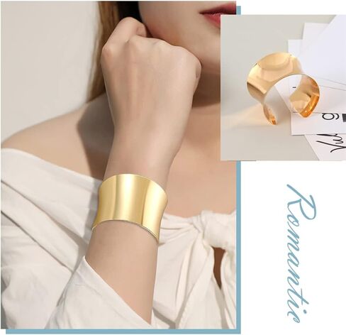 Jewdreamer 6 قطع سوار الكفة للنساء مفتوحة واسعة الأسلاك أساور الذهب الكفة المعصم التفاف سوار in Kuwait