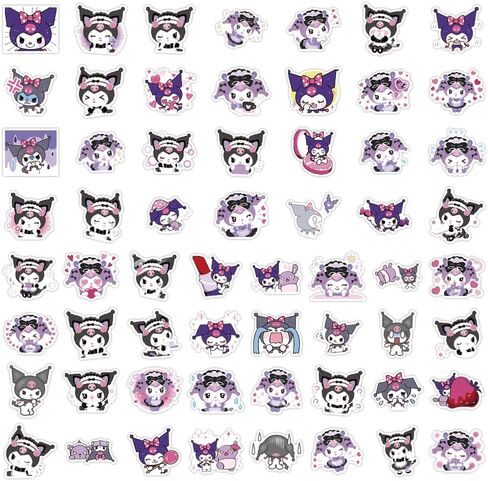 مجموعة هدايا SMAROICE Kawaii Kuromi تتضمن عصابات رأس لطيفة وربطة شعر وملصقات لحقيبة مستحضرات التجميل وسلسلة مفاتيح وأساور وقلائد in Kuwait