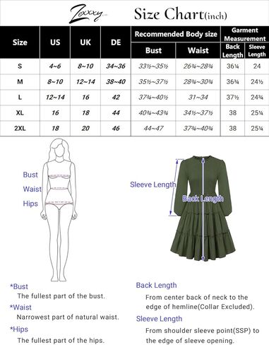 Zexxxy المرأة الخريف فساتين عادية طاقم الرقبة Smocked كم طويل فستان قصير كشكش ألف خط فستان بيبي دول S-XXL in Kuwait