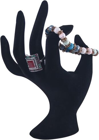 OK Gesture Ring Hand Holder,Jewelry Display Stand Hand Holder for Rings Bracelets Photo Props,Home Decoration(Black Velvet) in Kuwait