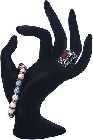 OK Gesture Ring Hand Holder,Jewelry Display Stand Hand Holder for Rings Bracelets Photo Props,Home Decoration(Black Velvet) in Kuwait