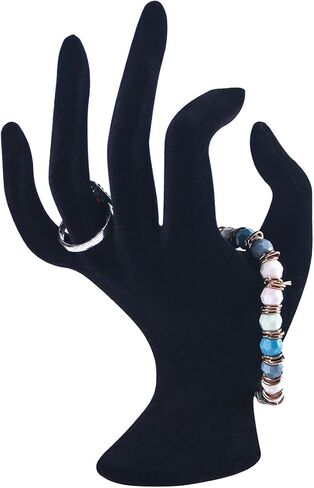OK Gesture Ring Hand Holder,Jewelry Display Stand Hand Holder for Rings Bracelets Photo Props,Home Decoration(Black Velvet) in Kuwait