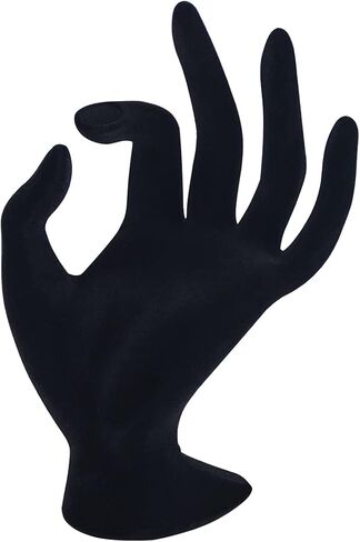 OK Gesture Ring Hand Holder,Jewelry Display Stand Hand Holder for Rings Bracelets Photo Props,Home Decoration(Black Velvet) in Kuwait