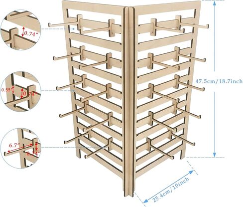 AnairsMo Wooden Jewelry Display Stand, Keychain Display Stand with Movable 20 Hooks, Earring Cards Necklace Bracelet Holder for Retail Table, Craft Show, Vendor Events in Kuwait