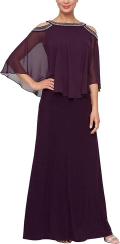 Alex Evenings Women's Cold Shoulder Popover Dress in Kuwait