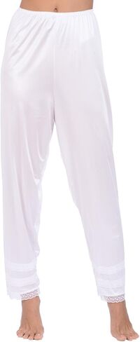 Patricia Lingerie Women's Silky Soft Satin Polyester Snip-it Pant Slip with Cushioned Elastic Waistband and Lace Trim in Kuwait