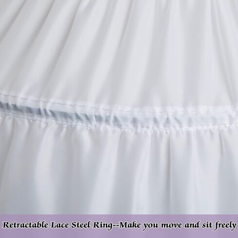 Asvsua Petticoats for Women Long White Petticoat Skirt 6 Hoop Floor Length Petticoat for Ball Gown in Saudi Arabia
