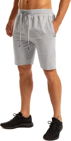 Ouber Men's 7'' Gym Workout Sweat Shorts Bodybuilding Running Training Jogging Shorts in Kuwait