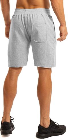 Ouber Men's 7'' Gym Workout Sweat Shorts Bodybuilding Running Training Jogging Shorts in Kuwait