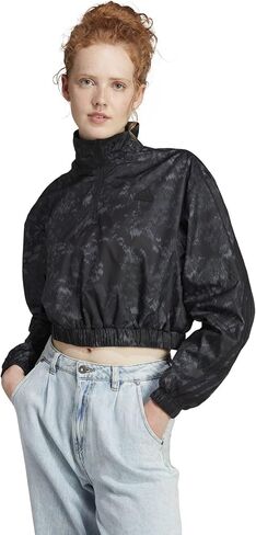 adidas Future Icons 3-Stripes Woven 1/4 Zip Jacket Black/Black XL in Saudi Arabia