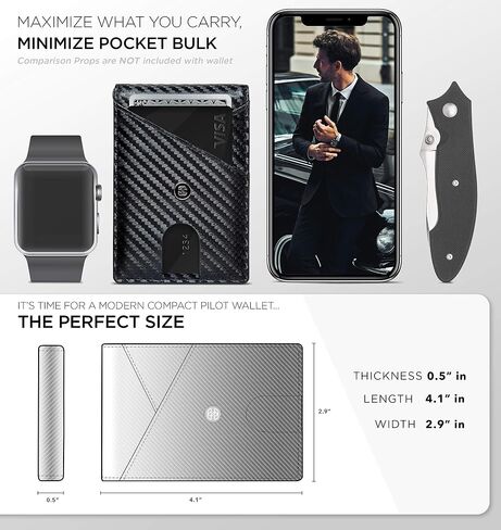 Suavell Slim Wallets for Men. RFID Money Clip Wallet, Slim Wallet, Thin Front Pocket Credit Card Wallet, Minimalist Bifold in Kuwait