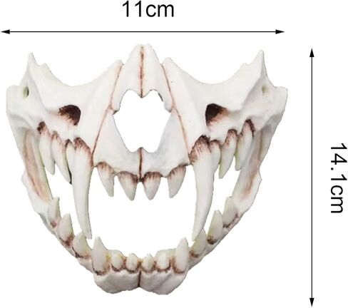 Animal Skull Mask Japanese Half mask Halloween Face Mask Cosplay,Oni Mask,half skull mask Skull Halloween Mask Cosplay Decorative Bone Mask Costume Horror Half Face Mask Role Playing for Adult in Saudi Arabia