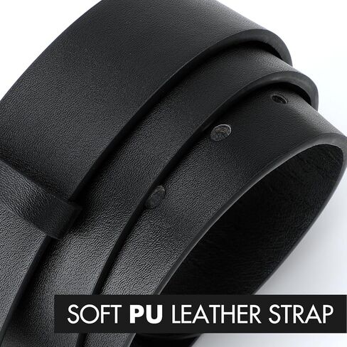 Balteus 2 حزمة حزام جلد أسود للنساء حزام خصر أنيق مع إبزيم ذهبي حزام فستان للسيدات لبنطلون الجينز in Kuwait