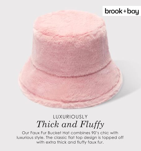 قبعة Brook + Bay من الفرو الصناعي - قبعات دلو غامضة وقبعة فرو - قبعة دلو شتوية، قبعة دلو منفوشة، قبعة دلو فروي in Kuwait