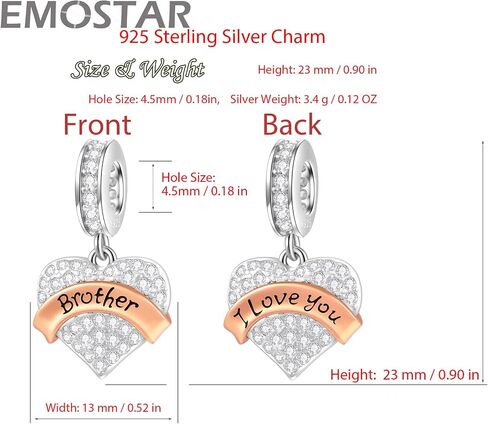 Family Charms, 925 Sterling Silver Mother Father Daughter Son Sister Brother Godmother Goddaughter Nana Grandpa Nephew Husband Wife Aunt Uncle Best Friends,I Love You Dangle,fit European Bracelet in Kuwait