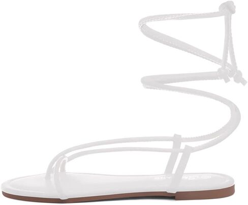 Shoe Land Womens SL-Auday Lace Up Flat Sandals Open Toe Wrap Ankle Strap Shoes in Saudi Arabia